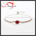 latest designed platinum plated bracelet with colored oval glass pandent for women